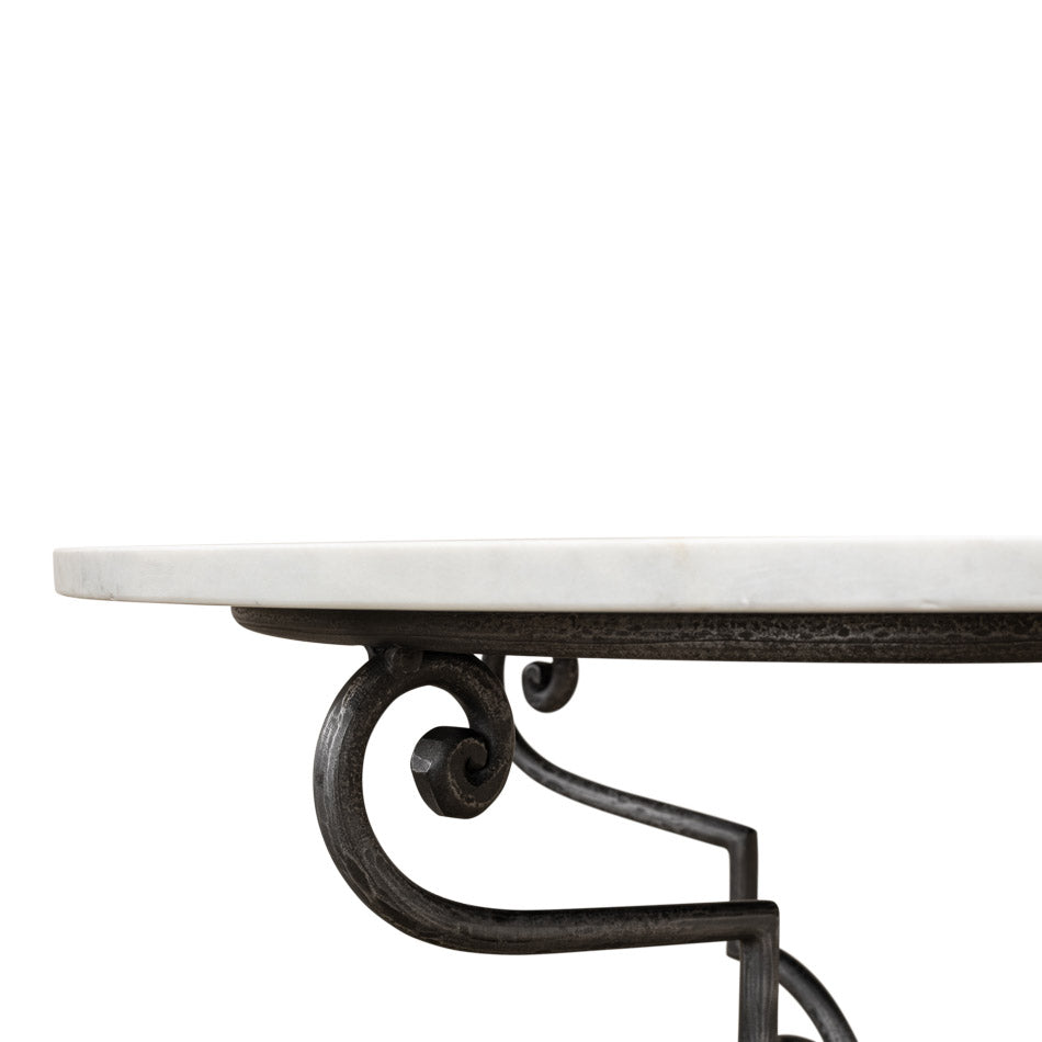 The French Iron And Marble Dining Table