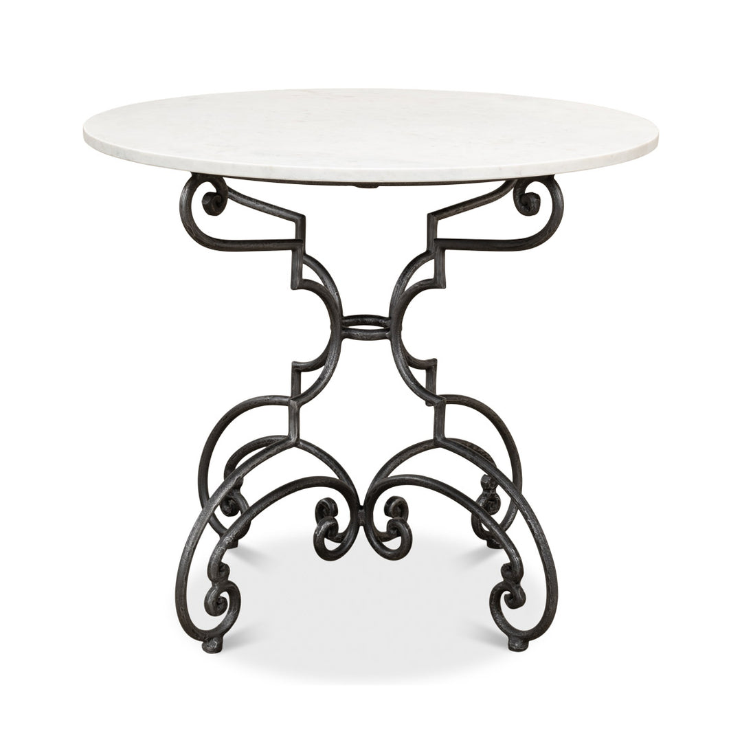 The French Iron And Marble Dining Table