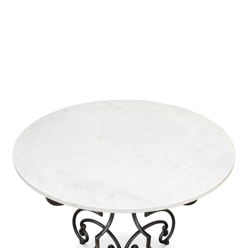 The French Iron And Marble Dining Table