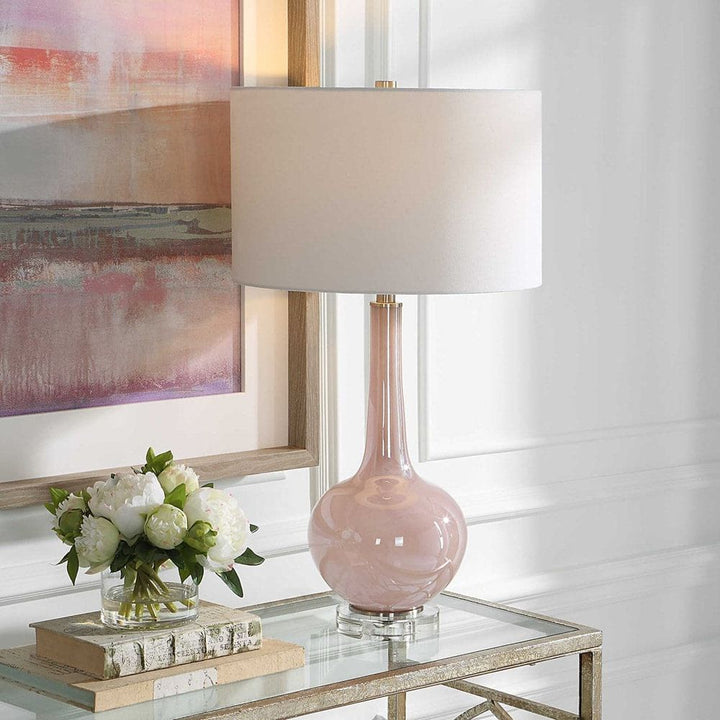 Uttermost Rosa Pink Glass Table Lamp-Uttermost-UTTM-30144-Table Lamps-1-France and Son