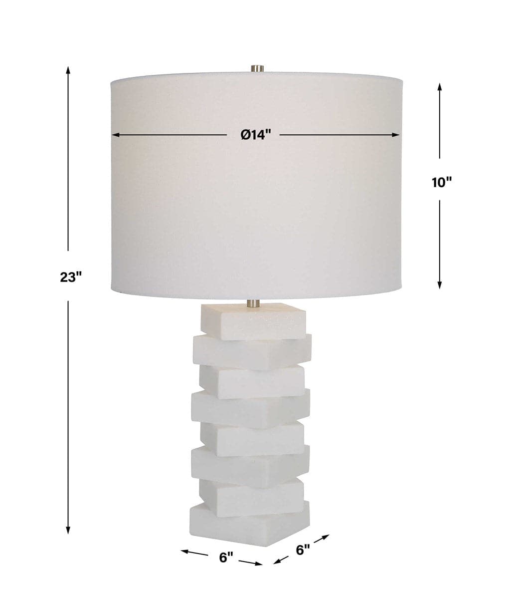 Ascent White Geometric Table Lamp-Uttermost-UTTM-30164-1-Table Lamps-3-France and Son