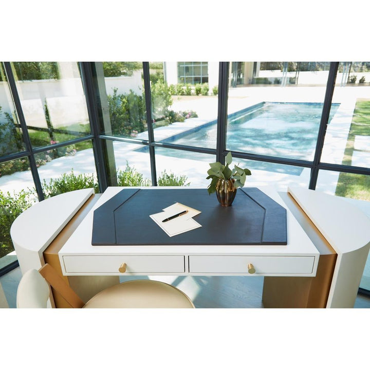 Serveware: Trays Tiffany Desk Blotter-Graphite Leather