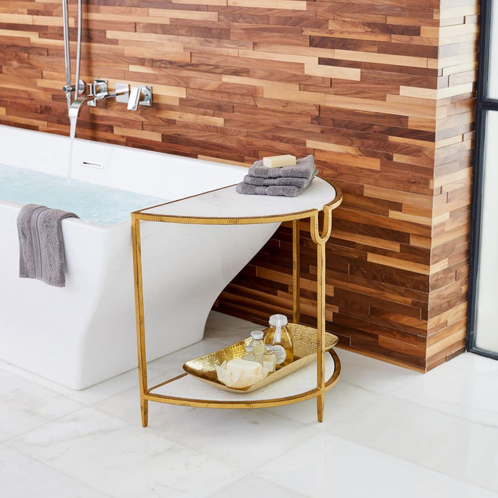 Side Tables Demilune Side Table-Gold