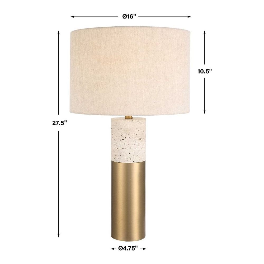 Uttermost Gravitas Elegant Brass & Stone Lamp-Cyan Design-UTTM-30201-1-Table Lamps-6-France and Son