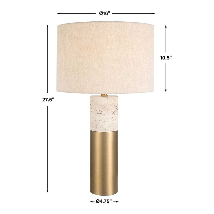Uttermost Gravitas Elegant Brass & Stone Lamp-Cyan Design-UTTM-30201-1-Table Lamps-6-France and Son