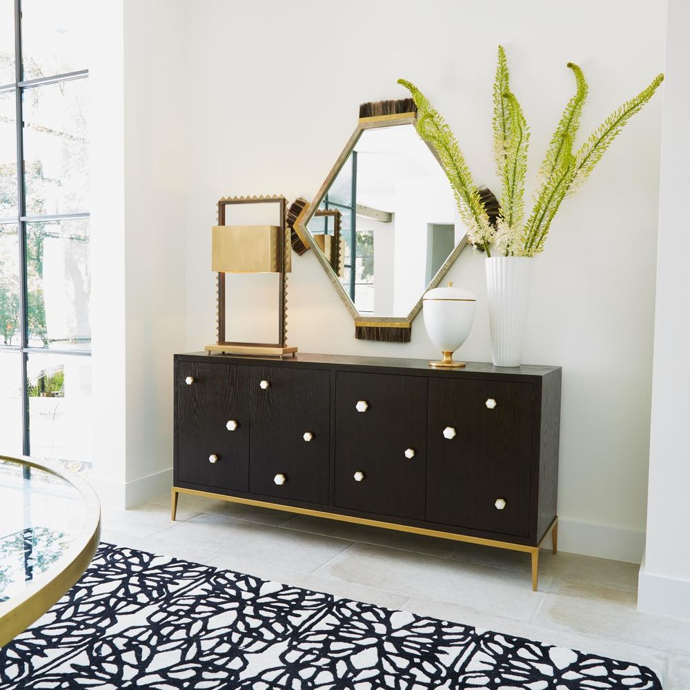 Wall Mirrors Harrington Mirror-Graphite Leather