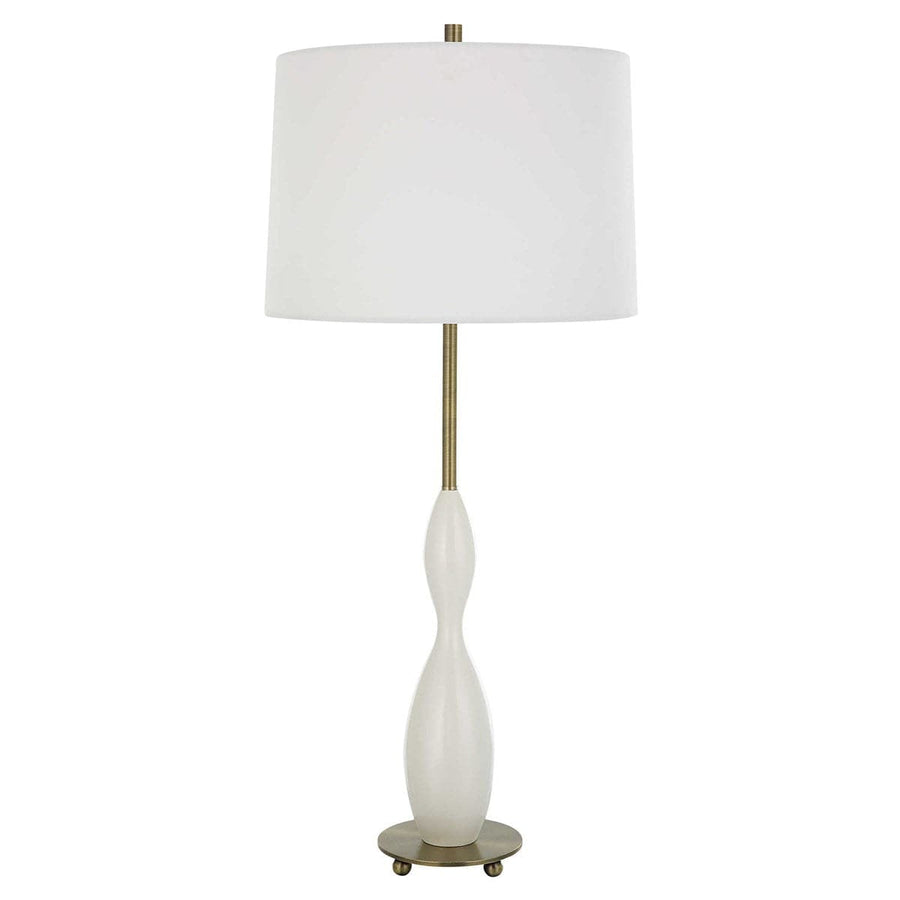 Annora Glossy White Table Lamp-Uttermost-UTTM-30235-Table Lamps-1-France and Son