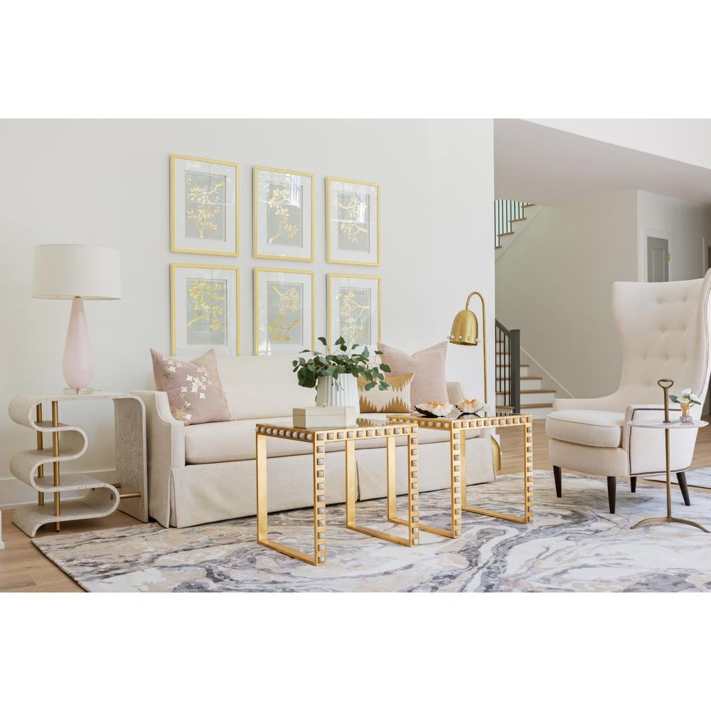 Side Tables Quartz Stud End Table-Gold Leaf