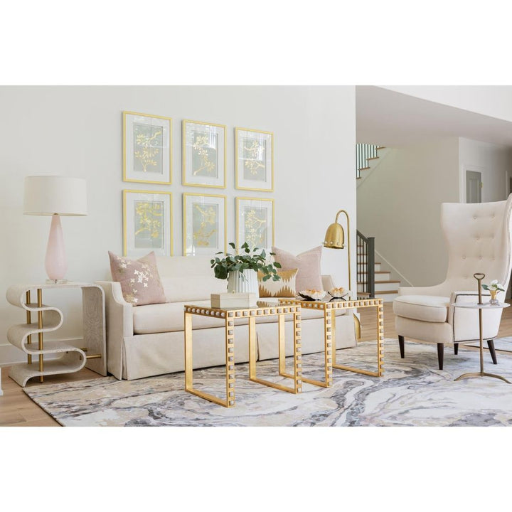 Side Tables Quartz Stud End Table-Gold Leaf