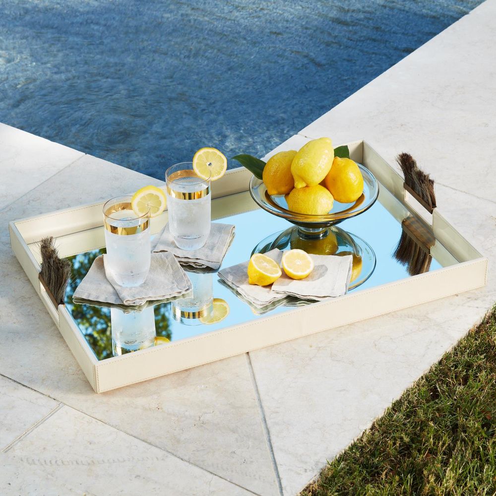 Serveware: Trays Harrington Tray-Ivory Leather