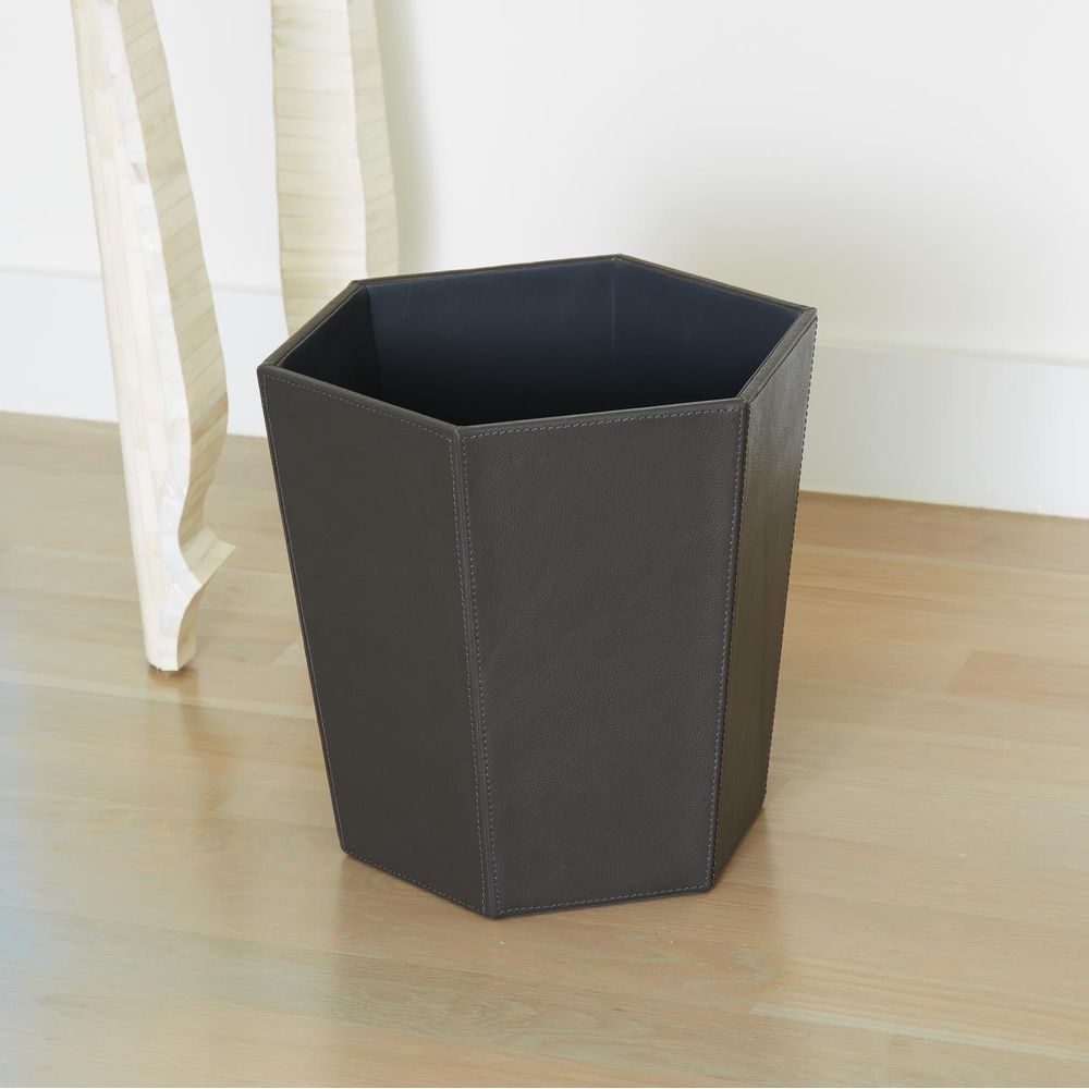 Wastebaskets Tiffany Wastebasket-Graphite Leather