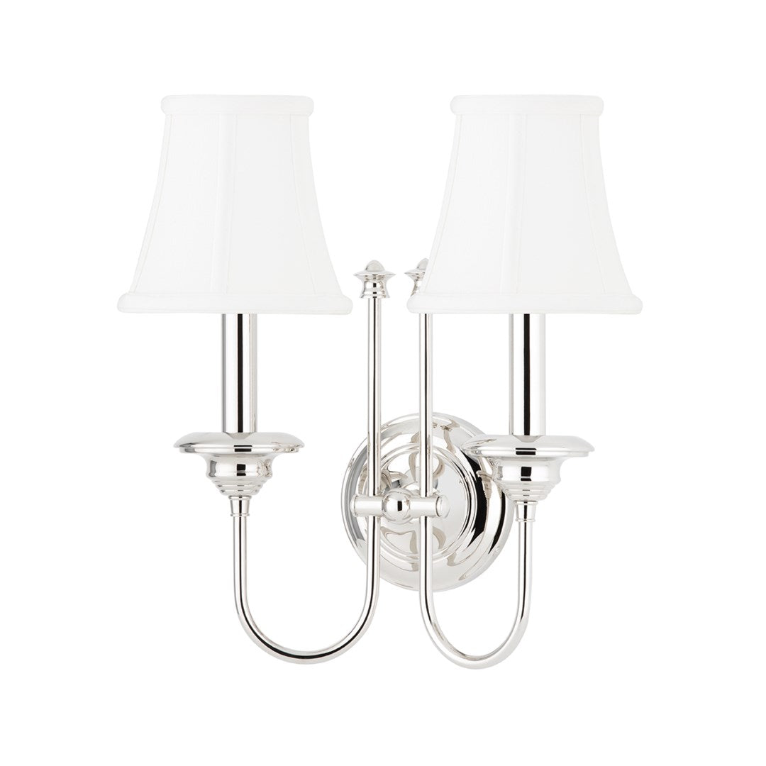 Yorktown 2 Light Wall Sconce-Hudson Valley-HVL-8712-PN-Wall LightingPolished Nickel-2-France and Son