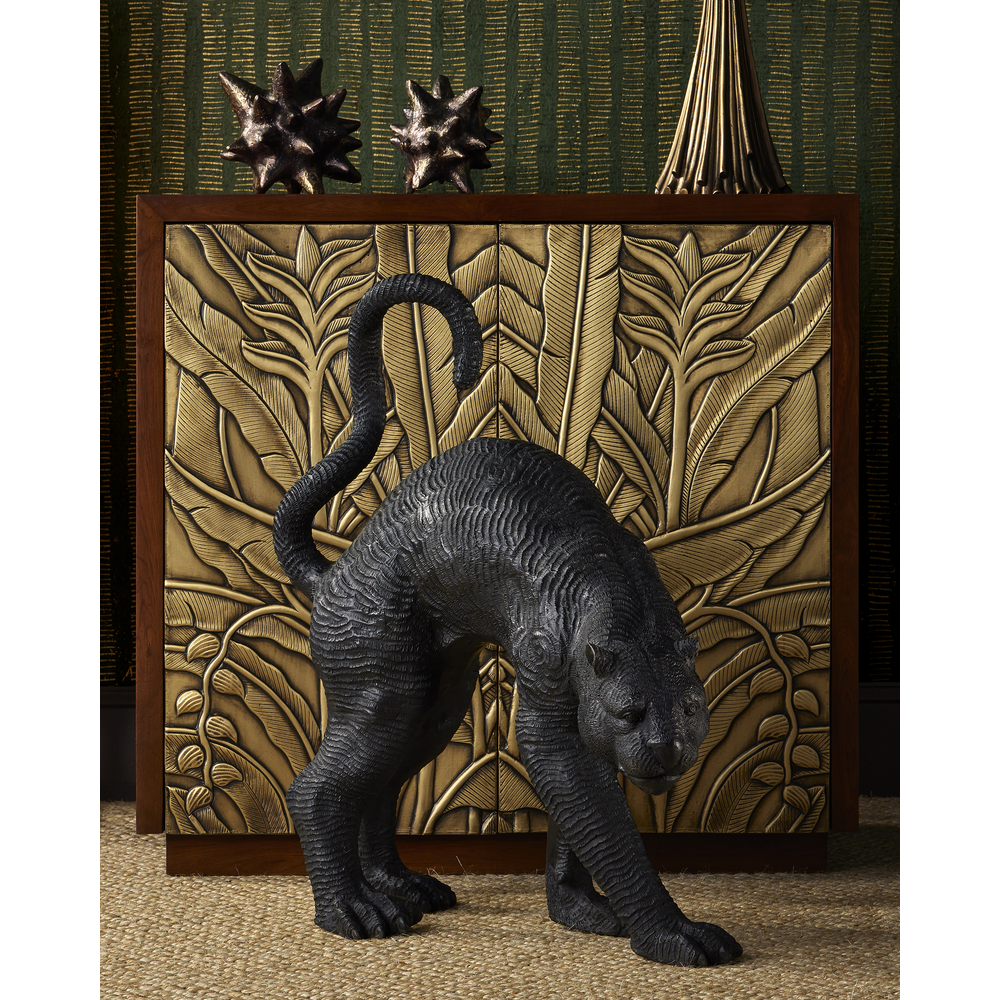 Standing Black Panther Bronze