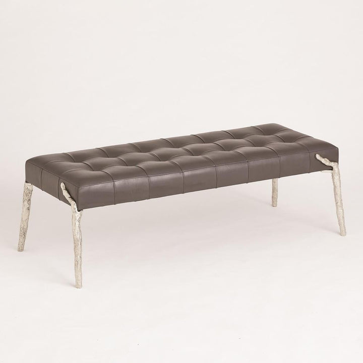 Stools & Ottomans Bristol Branch Bench-Graphite Leather