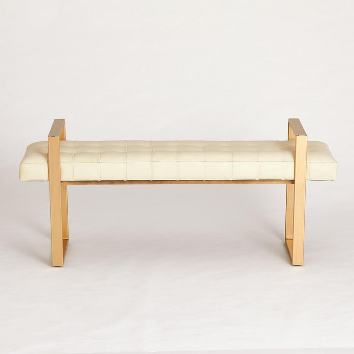 Stools & Ottomans Dakota Bench-Ivory Leather