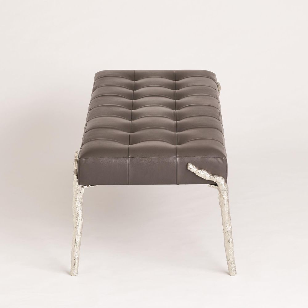 Stools & Ottomans Bristol Branch Bench-Graphite Leather