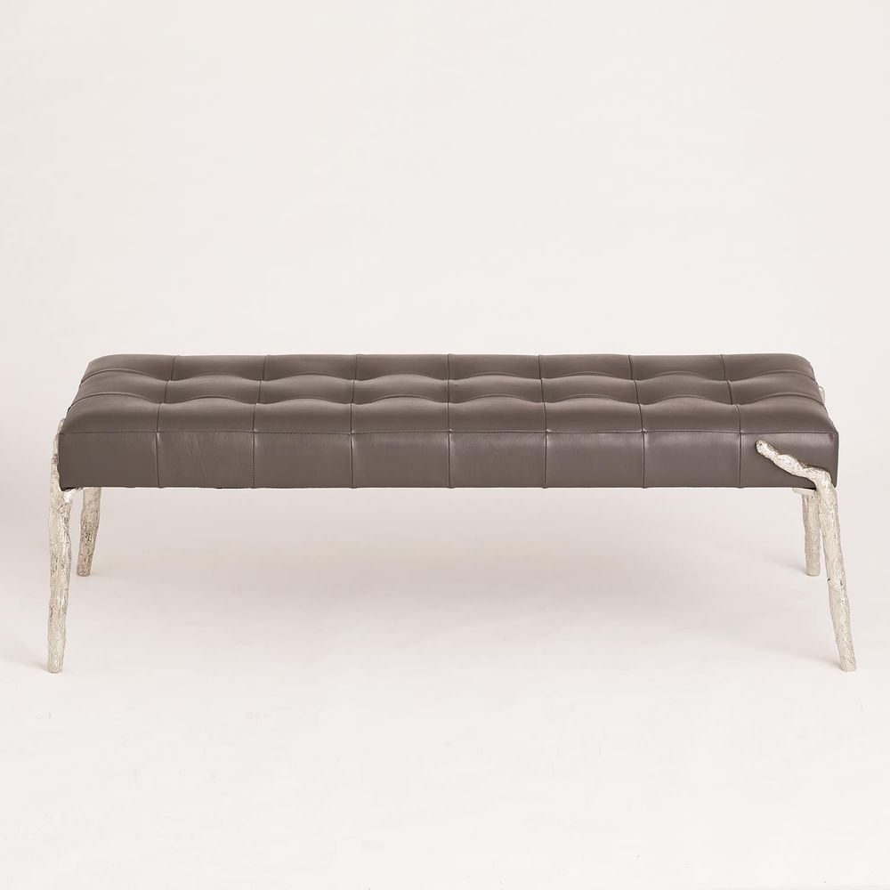 Stools & Ottomans Bristol Branch Bench-Graphite Leather