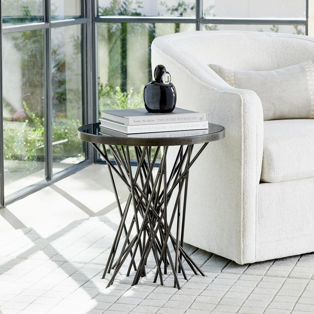 Side Tables Stix Side Table w/Smoke Glass-Light Gunmetal