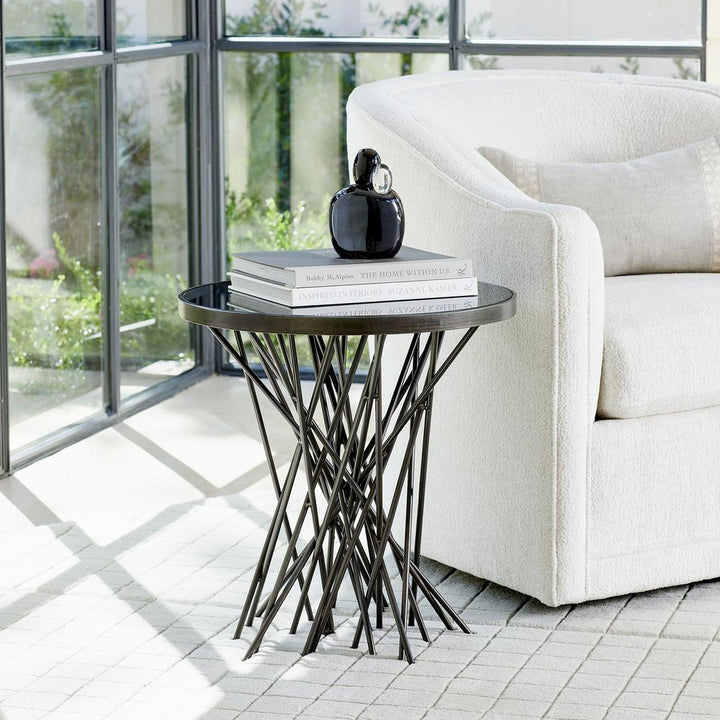Side Tables Stix Side Table w/Smoke Glass-Light Gunmetal