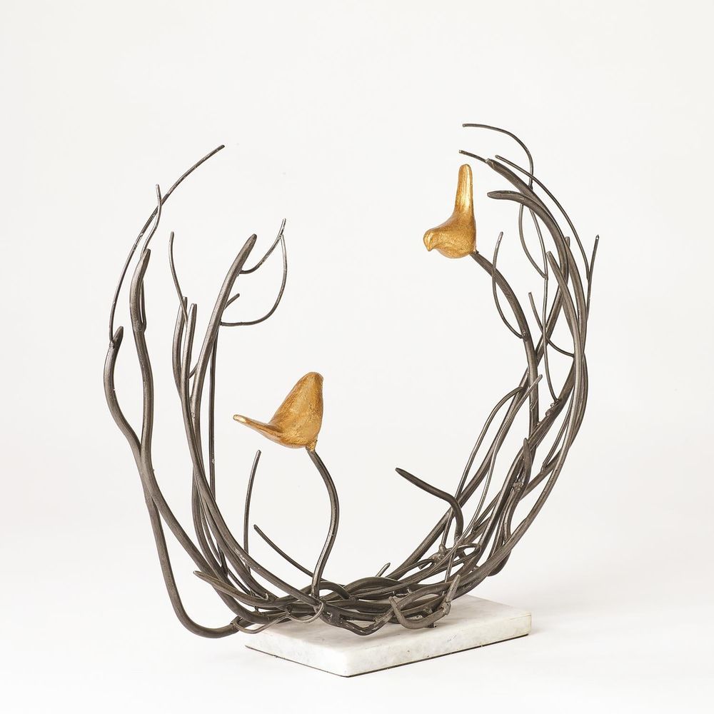 Decorative Objects Bird Family in Thicket
