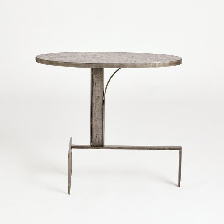 Side Tables Hammered Cantilever Side Table-Natural Iron