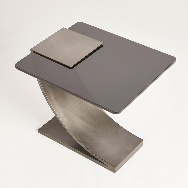 Side Tables Side Table w/Smoke Glass-Light Gunmetal