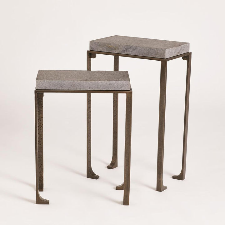 Zen Side Table w/Flamed Granite-Bronze-Lg