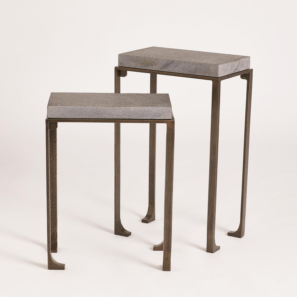 Zen Side Table w/Flamed Granite-Bronze-Sm