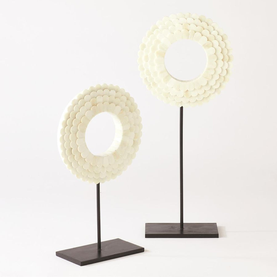 Decor Four Layer Bone Scalloped Mounted Ring-White-Lg