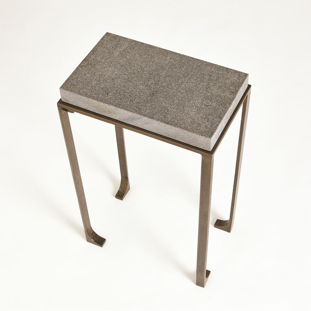 Zen Side Table w/Flamed Granite-Bronze-Sm