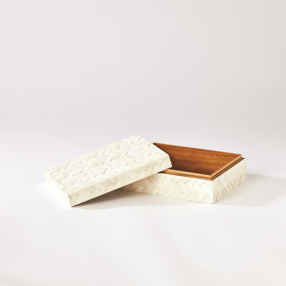 White Bone Braided Box-Sm - Thumbnail 2