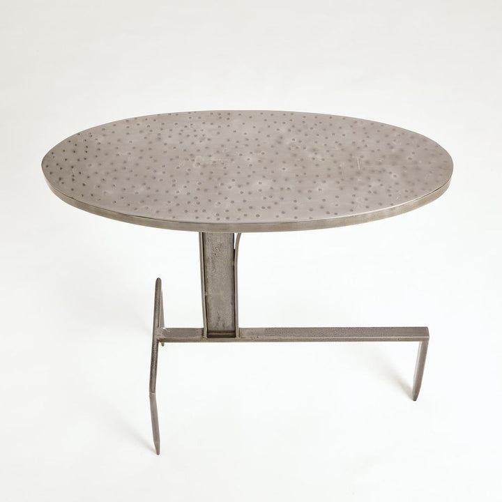 Side Tables Hammered Cantilever Side Table-Natural Iron