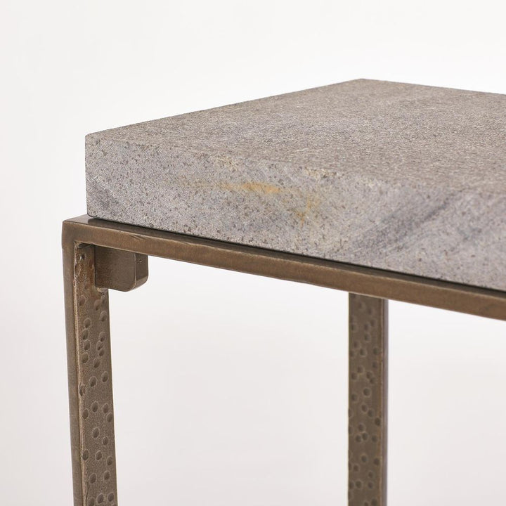 Zen Side Table w/Flamed Granite-Bronze-Sm
