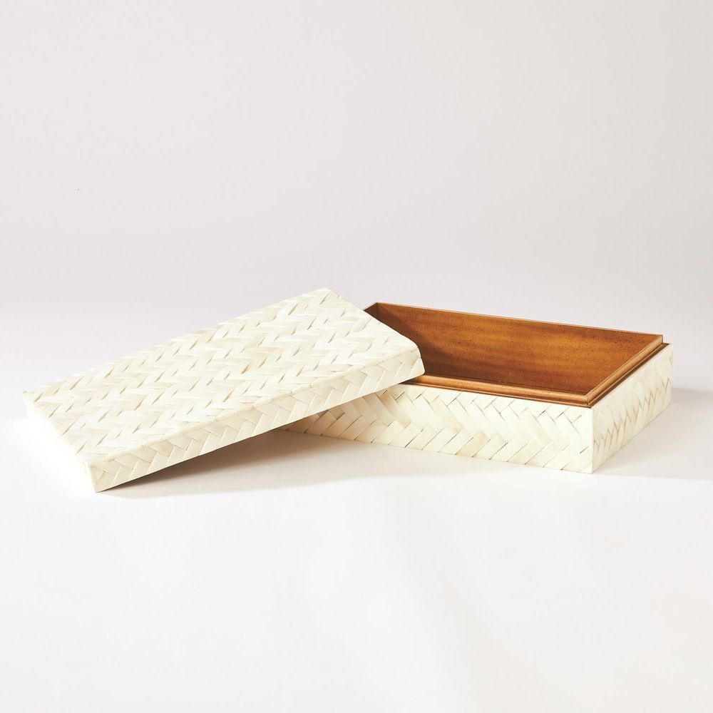 Boxes White Bone Braided Box-Sm