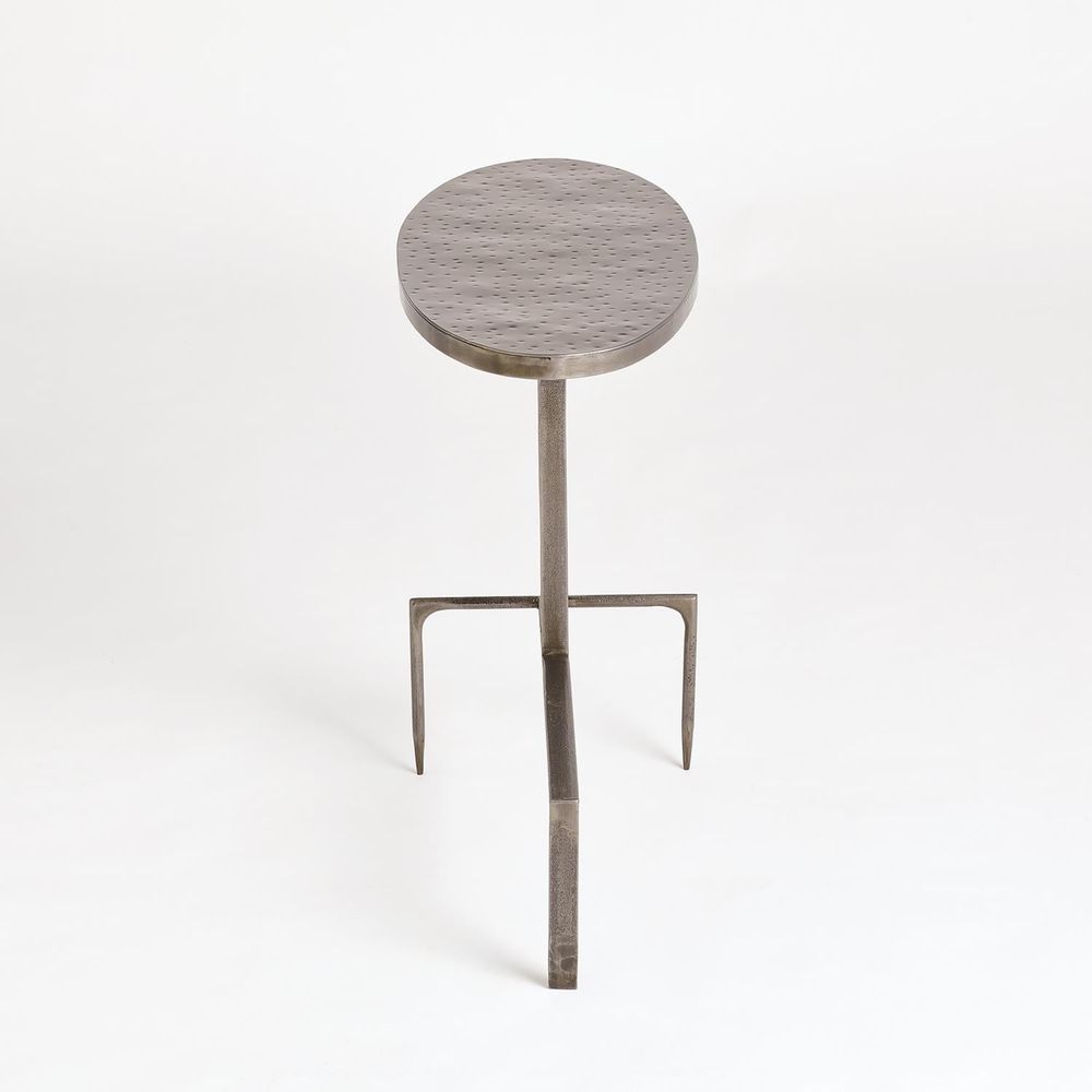 Hammered Cantilever Side Table-Natural Iron