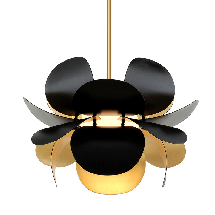 Ginger Chandelier - Gold Leaf/Soft Black Combo