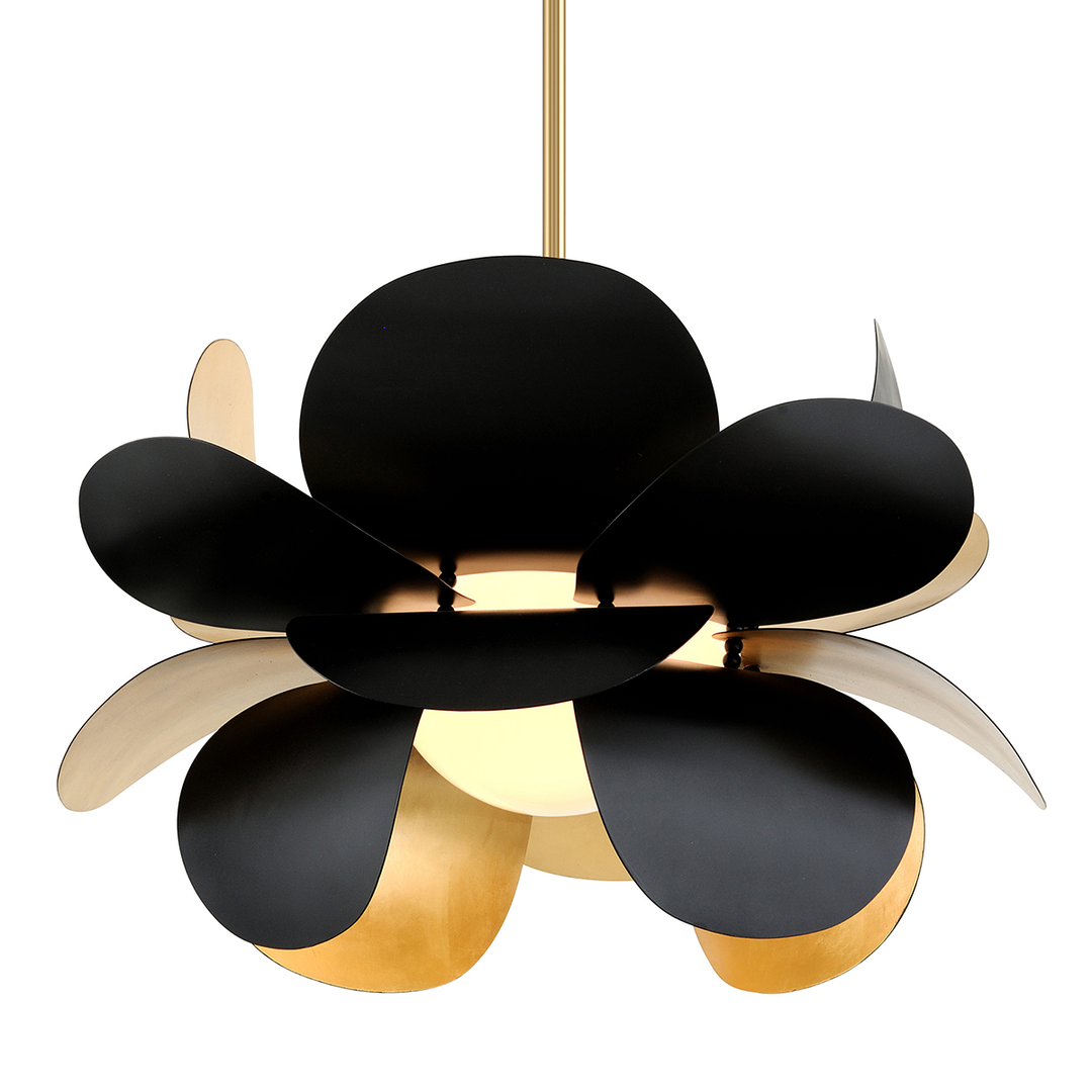 Ginger Chandelier - Gold Leaf/Black