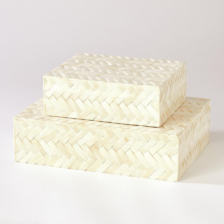 Boxes White Bone Braided Box-Sm