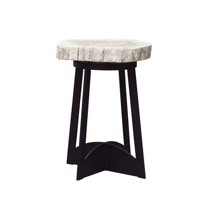 Outdoor Side Tables Petrified Wood Table - Dark Brown