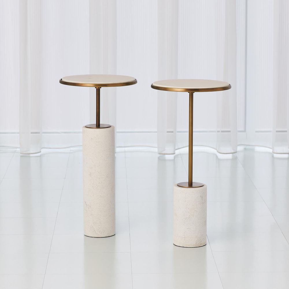 Tall Cored Marble Table-Bronze