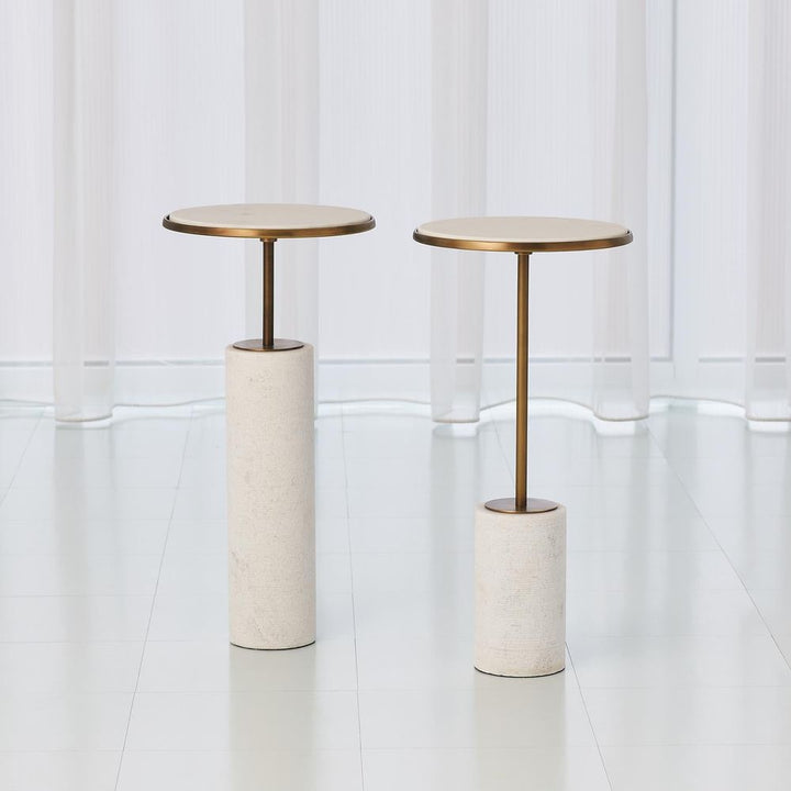 Tall Cored Marble Table-Bronze