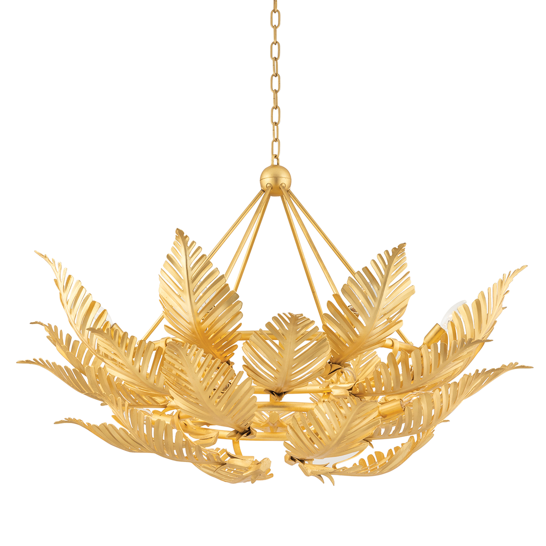 Tropicale Chandelier - Gold Leaf 12 Lights