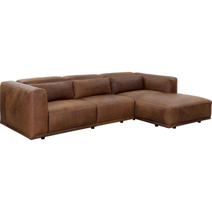 Sectionals Beau Sofa Chaise - Raf - Lucia Tobacco Leather