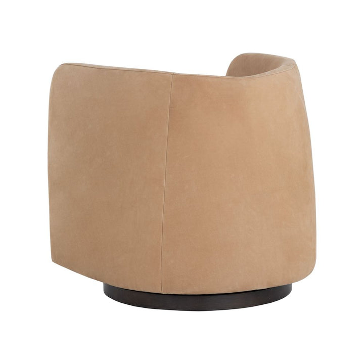 Lounge Chairs Emilie Swivel Lounge Chair - Nubuck Tan Leather