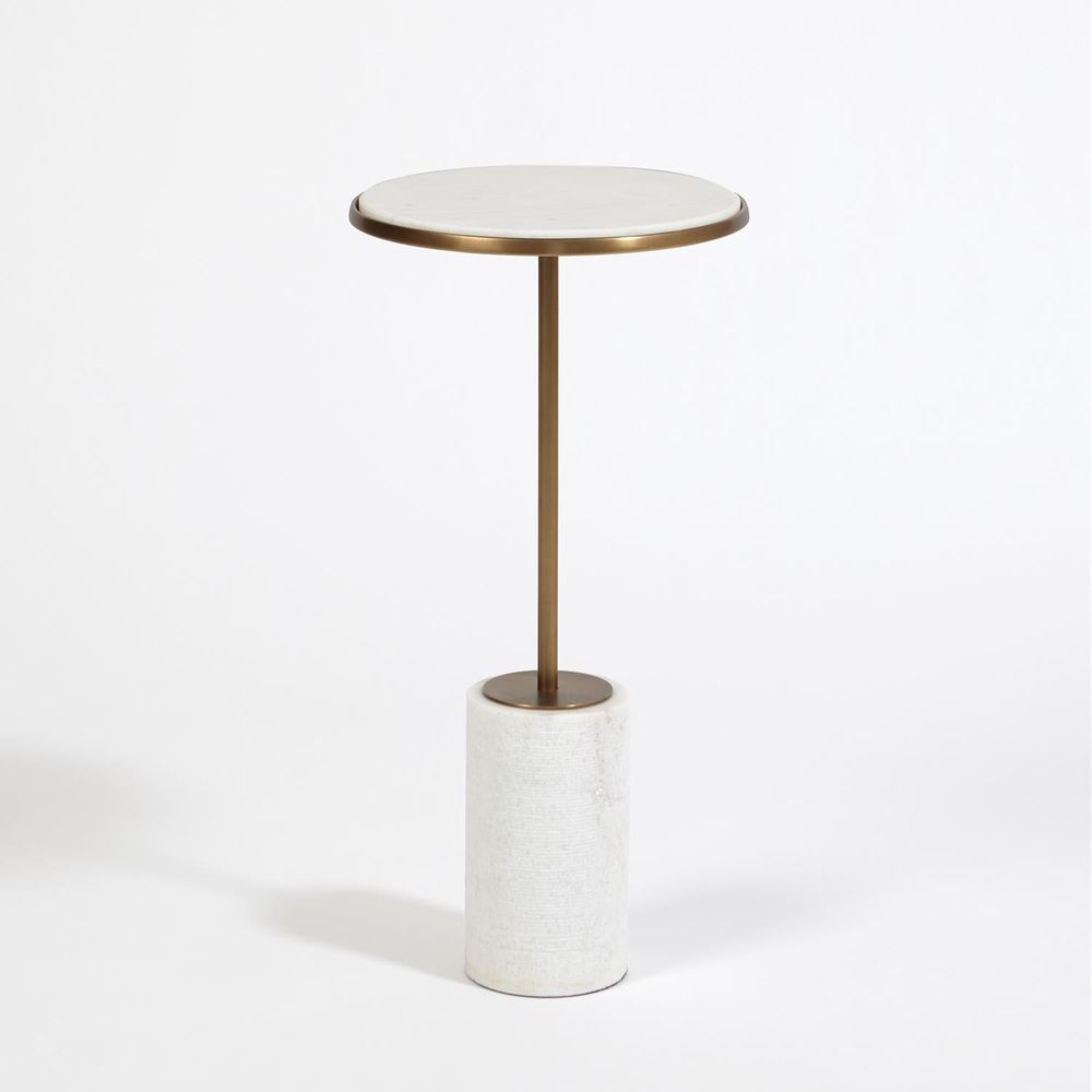 Tall Cored Marble Table-Bronze