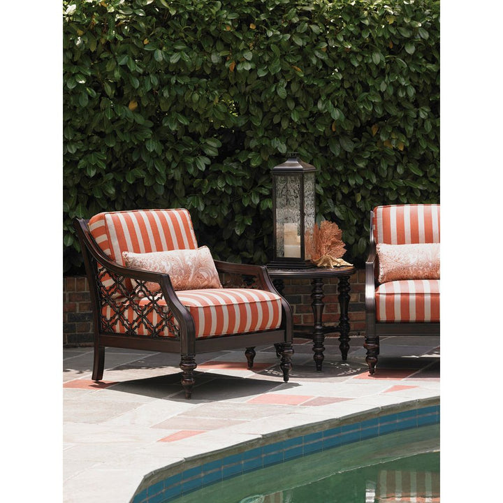 Outdoor Side Tables Round End Table - 0003 Dark Brown