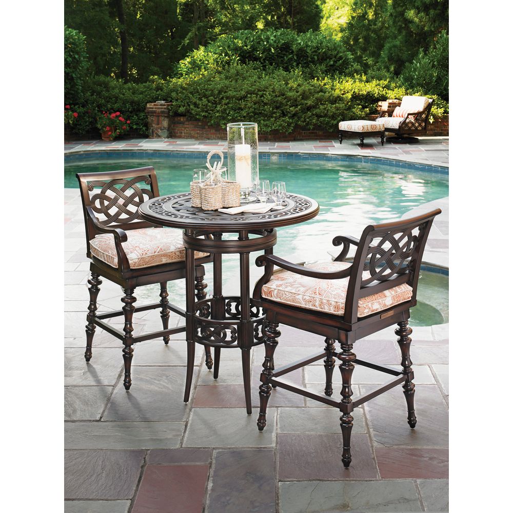 Outdoor Side Tables High/Low Bistro Table - Dark Brown