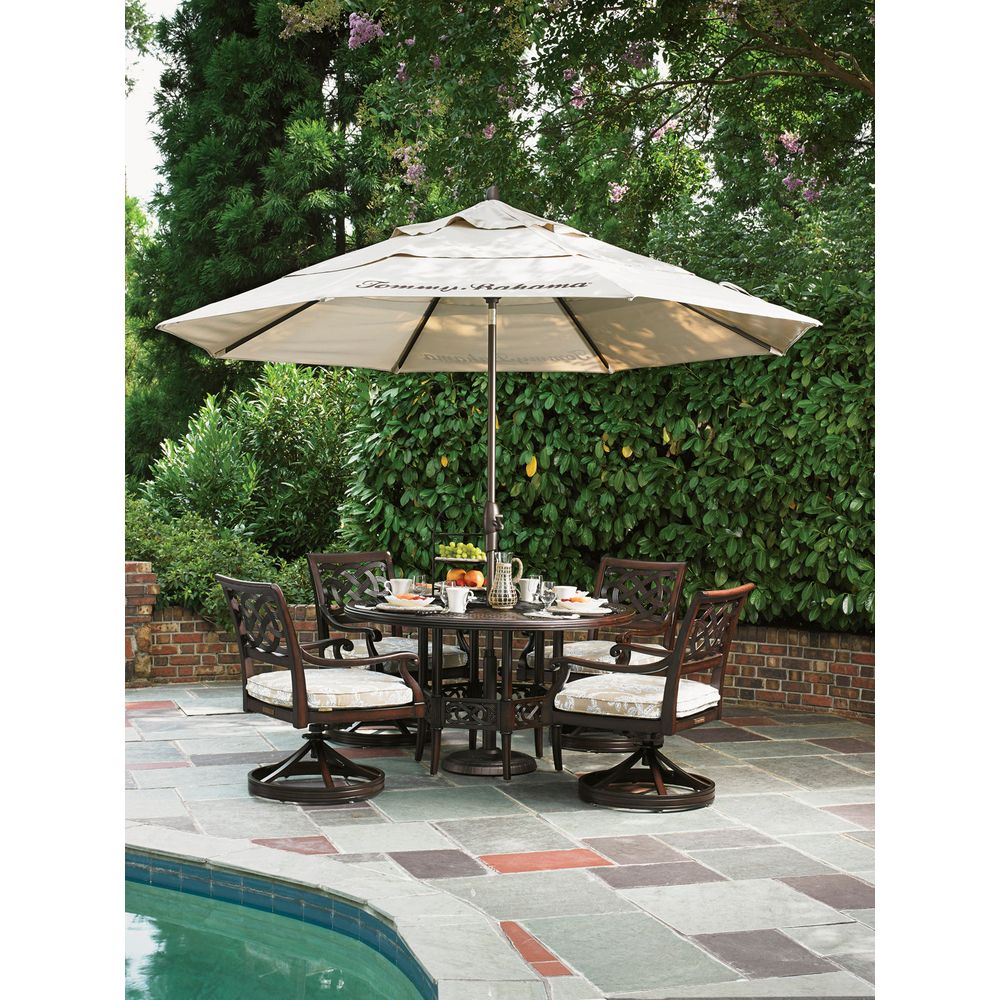 Outdoor Dining Tables Dining Table W/Cast Top - Dark Brown