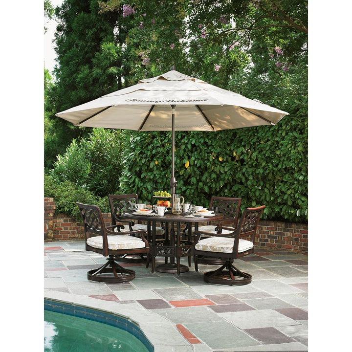 Outdoor Dining Tables Dining Table W/Cast Top - Dark Brown