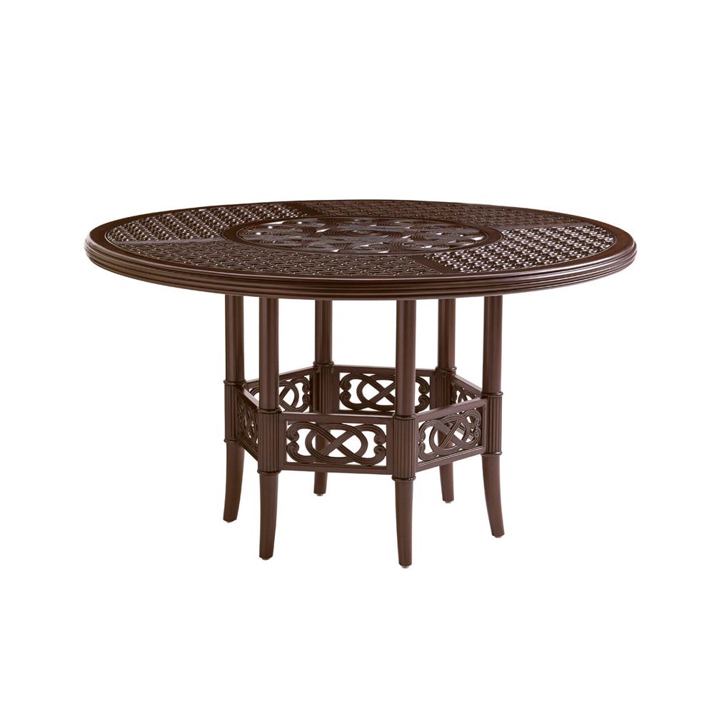 Outdoor Dining Tables Dining Table W/Cast Top - Dark Brown